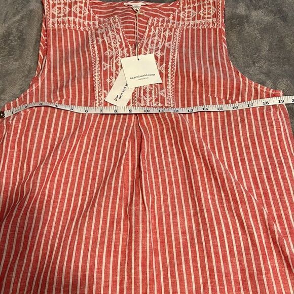 Ladies Beach Lunch Lounge Linen Tank Shirt - Picture 4 of 6